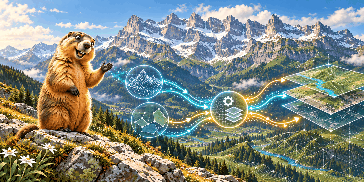 GeoMarmot: a marmot in the Alps, with spatial data flowing through a graph of transformers